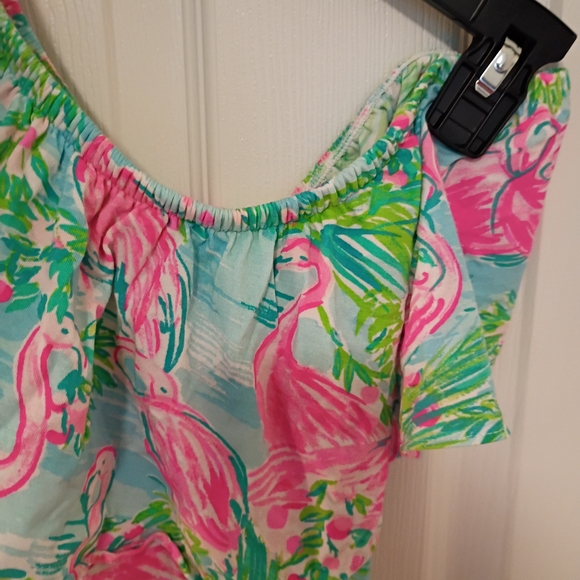 Lilly Pulitzer One Shoulder Flamingo Top No Fading XL - Picture 2 of 4